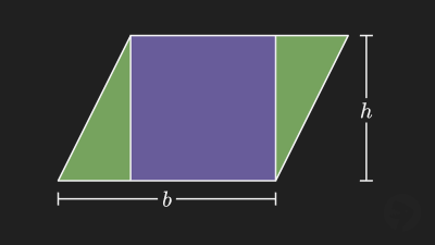 Area of Parallelogram divided into rectangle and two triangles