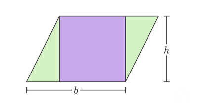 Area of Parallelogram divided into rectangle and two triangles