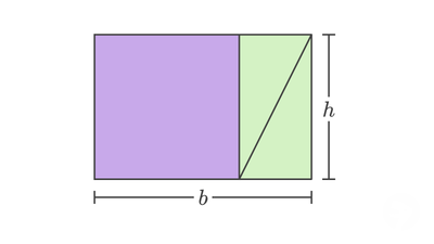 Area of Parallelogram divided into rectangle and two triangles rearranged