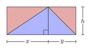 general triangle divided into two right triangles