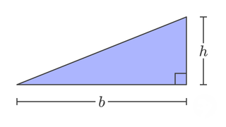 derive area of triangle right triangle case