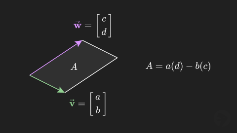 Area Between Two Vectors 2D Formula