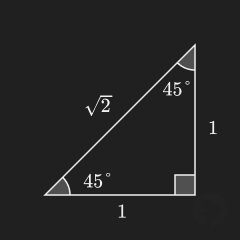 45 45 90 Degree Special Triangle