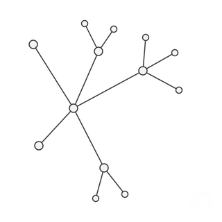 A graph of vertices and edges